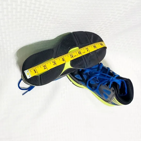 Adidas High Top Basketball Shoes Ape 779001  Size  4.5  Black Blue Neon Green
