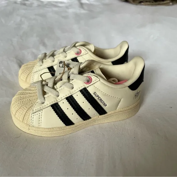 Adidas Kids Superstar André Saraiva Cream and Black Shoes
