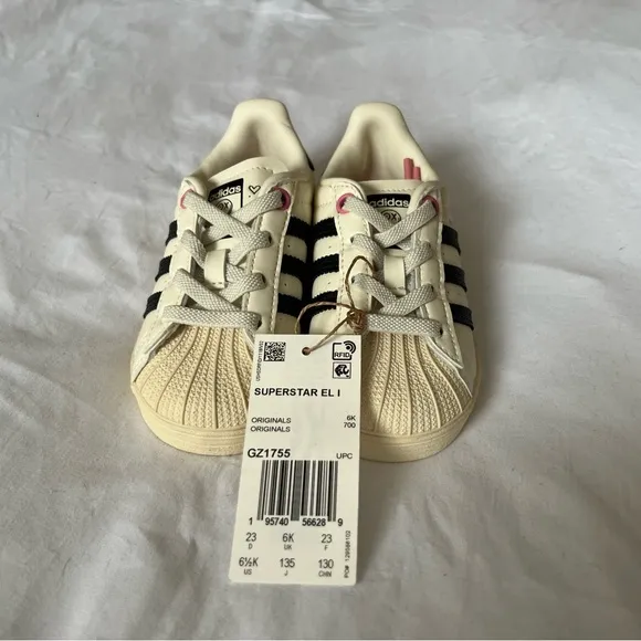 Adidas Kids Superstar André Saraiva Cream and Black Shoes