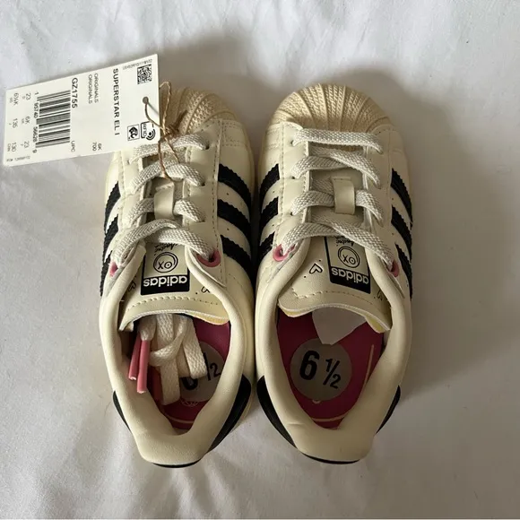 Adidas Kids Superstar André Saraiva Cream and Black Shoes