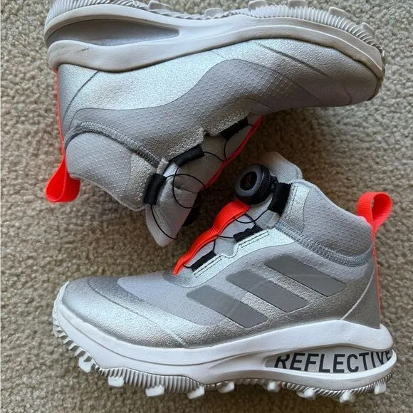 Adidas Kids Reflective Silver Shoes size 1.5