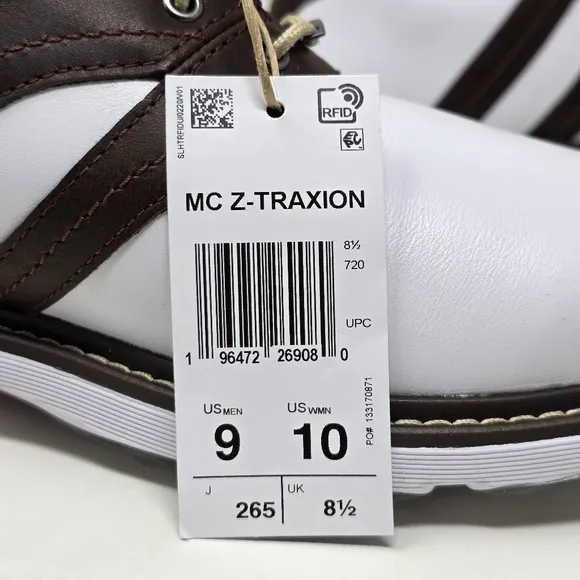 Adidas MC Z-Traxion Unisex White Brown Golf Shoes IG0910 Men Size 9 Wnms 10 New