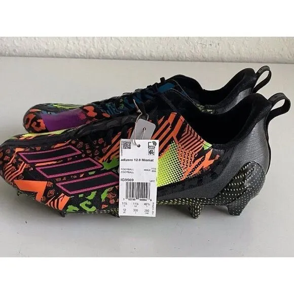 Adidas Men's adizero 12.0 Mismatch Football Cleats IG9569 Black Multi Men’s 12