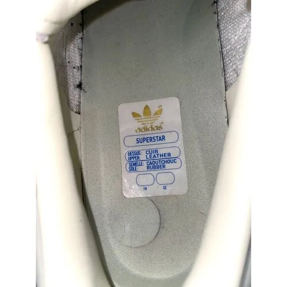 Adidas Men's Grey and White Trainers Leather Sneaker Shoes Size 8.5 Low Top