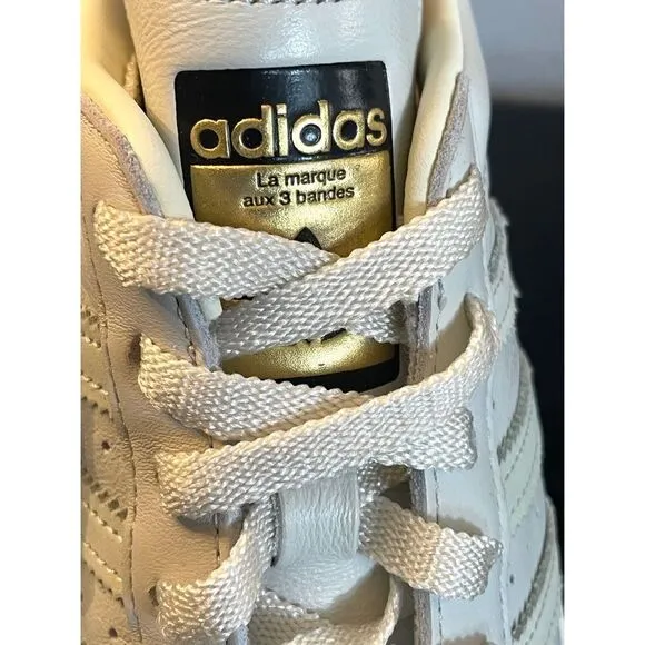 Adidas Men's Grey and White Trainers Leather Sneaker Shoes Size 8.5 Low Top