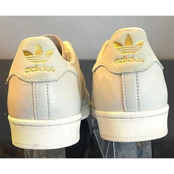 Adidas Men's Grey and White Trainers Leather Sneaker Shoes Size 8.5 Low Top