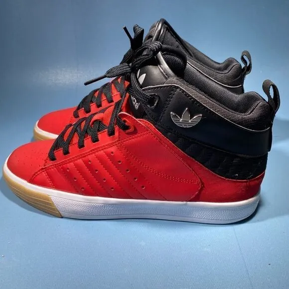 Adidas Mens Freemont Basketball Shoes Red Black Q32528 Lace Up Mid Top 8,5