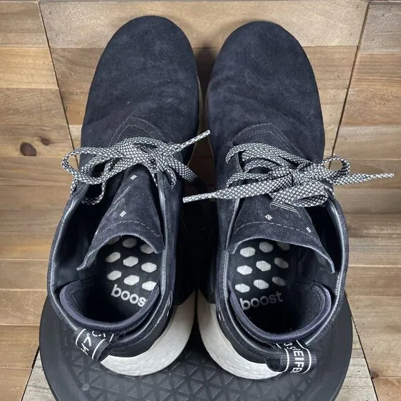 Adidas NMD C2 Men's Size 11.5 Shoes Black Nubuck Low Top Trainer Sneakers