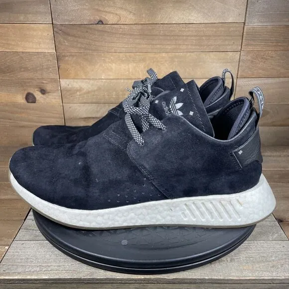 Adidas NMD C2 Men's Size 11.5 Shoes Black Nubuck Low Top Trainer Sneakers
