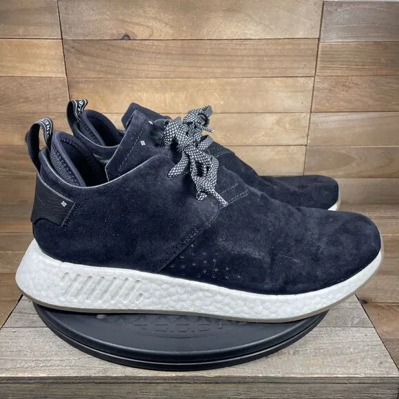 Adidas NMD C2 Men's Size 11.5 Shoes Black Nubuck Low Top Trainer Sneakers