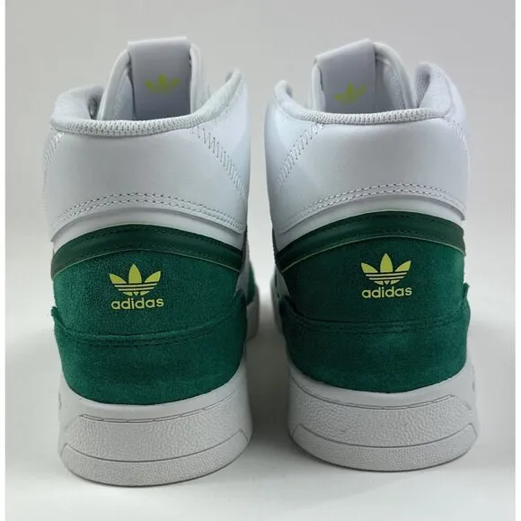 Adidas Originals Drop Step XL High Top Mens White Green Basketball Shoes GZ1574