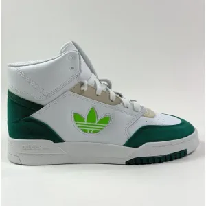 Adidas Originals Drop Step XL High Top Mens White Green Basketball Shoes GZ1574