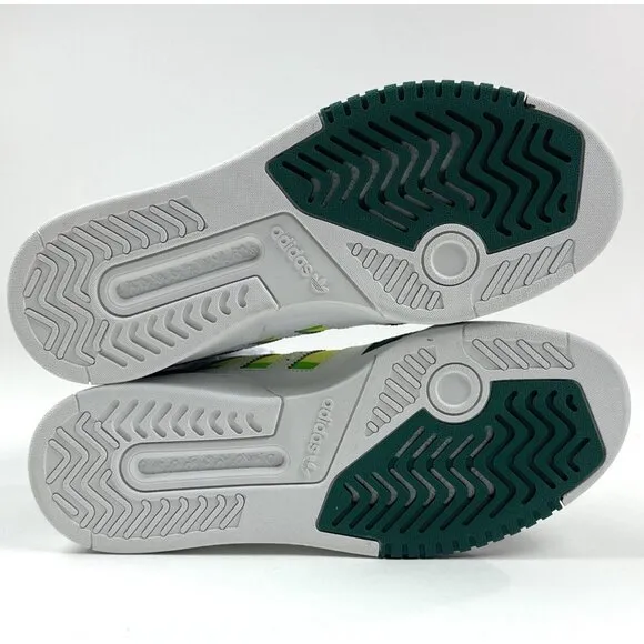 Adidas Originals Drop Step XL High Top Mens White Green Basketball Shoes GZ1574