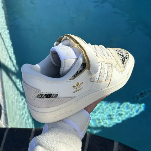 Adidas Originals Forum 84 Low White Snakeskin Men's Athletic Shoes FZ6292