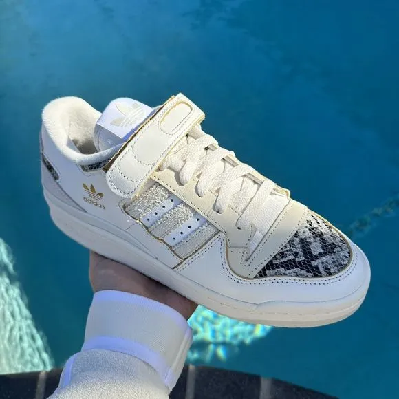 Adidas Originals Forum 84 Low White Snakeskin Men's Athletic Shoes FZ6292