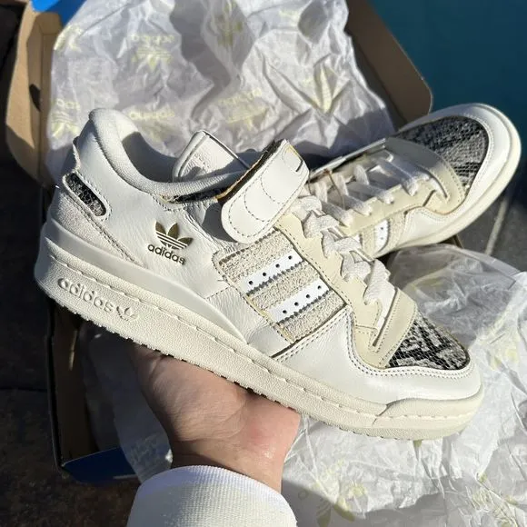 Adidas Originals Forum 84 Low White Snakeskin Men's Athletic Shoes FZ6292