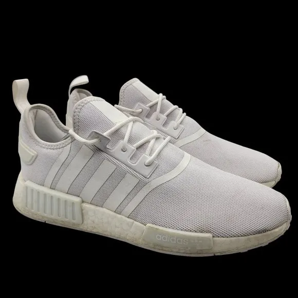 Adidas Originals NMD R1 Boost Mens 12 Triple White Gum GZ9259 Primeblue