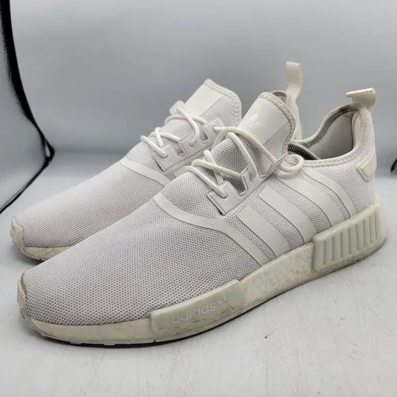 Adidas Originals NMD R1 Boost Mens 12 Triple White Gum GZ9259 Primeblue