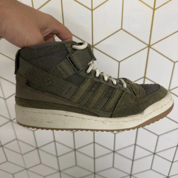 Adidas Parley x Forum High Olive Strata Men's Size 5 Shoes Perfect Condition