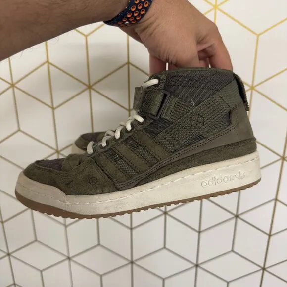 Adidas Parley x Forum High Olive Strata Men's Size 5 Shoes Perfect Condition