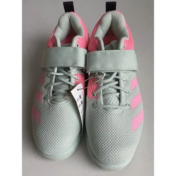 Adidas Powerlift 5 Weightlifting Shoes Pink Green Powerlifting Gym GY8920 Sz 9.5