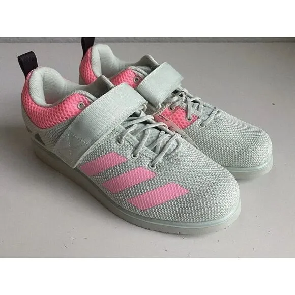 Adidas Powerlift 5 Weightlifting Shoes Pink Green Powerlifting Gym GY8920 Sz 9.5