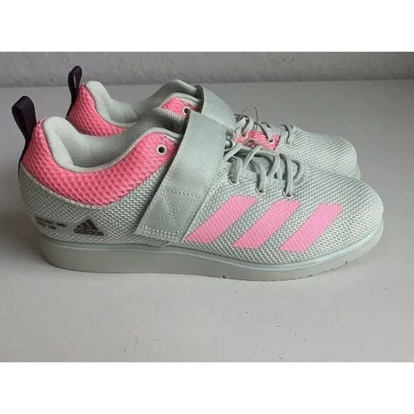 Adidas Powerlift 5 Weightlifting Shoes Pink Green Powerlifting Gym GY8920 Sz 9.5