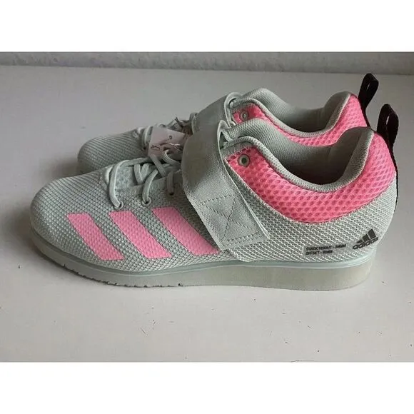 Adidas Powerlift 5 Weightlifting Shoes Pink Green Powerlifting Gym GY8920 Sz 9.5