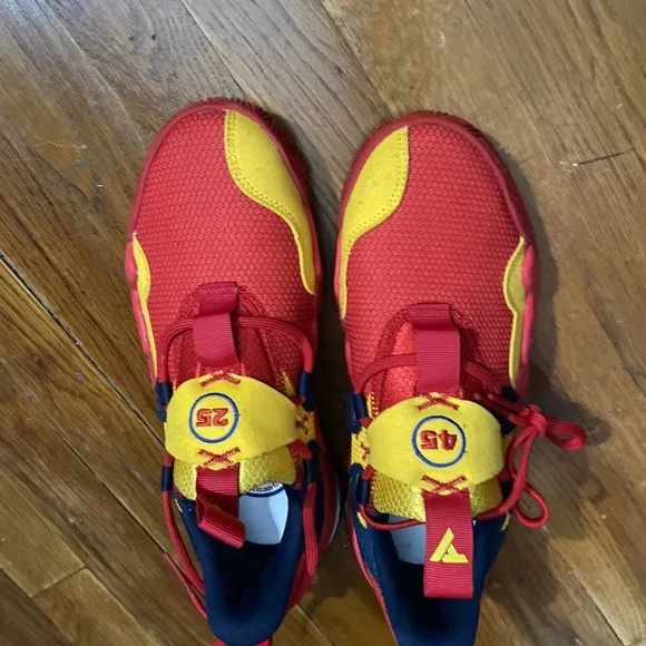 Adidas Red and Yellow Sneakers with Dynamic Design