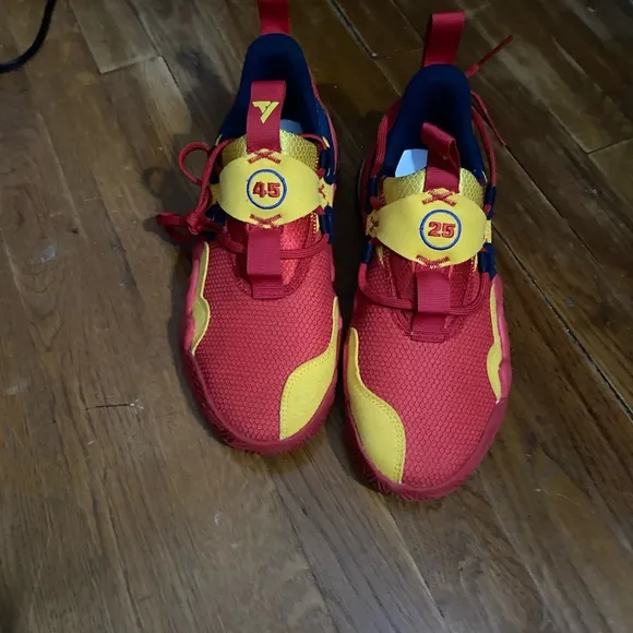 Adidas Red and Yellow Sneakers with Dynamic Design