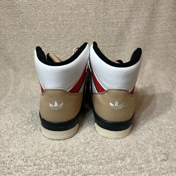 Adidas Rivalry High Top Red White  Men's Leather Retro  Shoes Sneakers Size