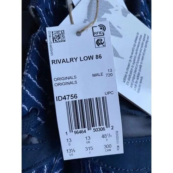 Adidas Rivalry Low 86 NY YANKEES Promo Sample Unreleased ID4756 Men’s Sz 13.5