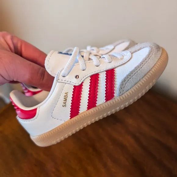 Adidas Samba Kids Shoes - White and Red