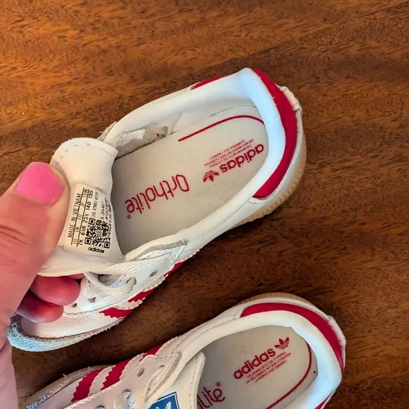 Adidas Samba Kids Shoes - White and Red