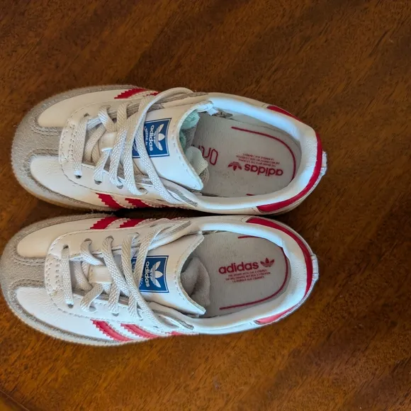 Adidas Samba Kids Shoes - White and Red