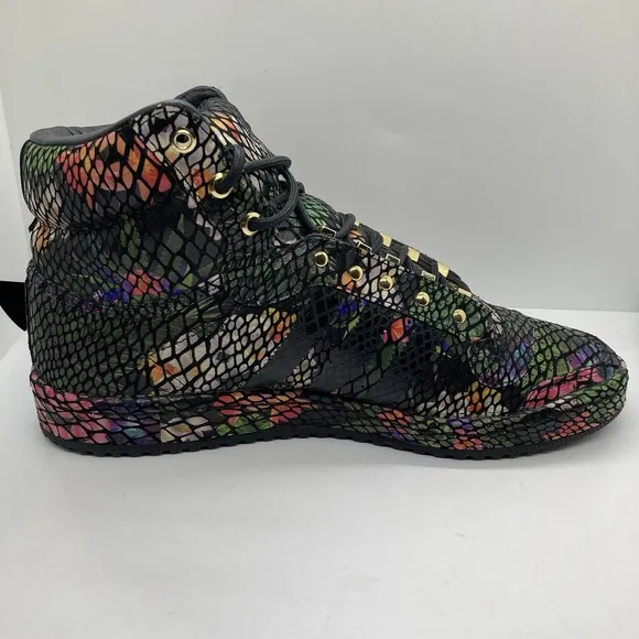 Adidas Top Ten Men 10 Black Floral Snakeskin Shoes Sneakers S84907