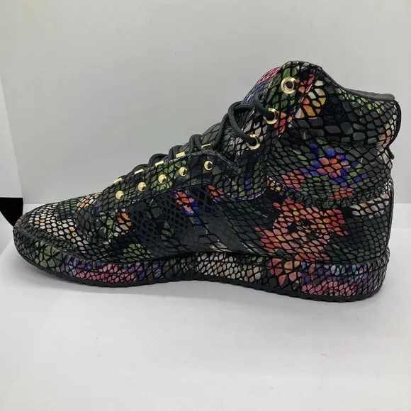 Adidas Top Ten Men 10 Black Floral Snakeskin Shoes Sneakers S84907