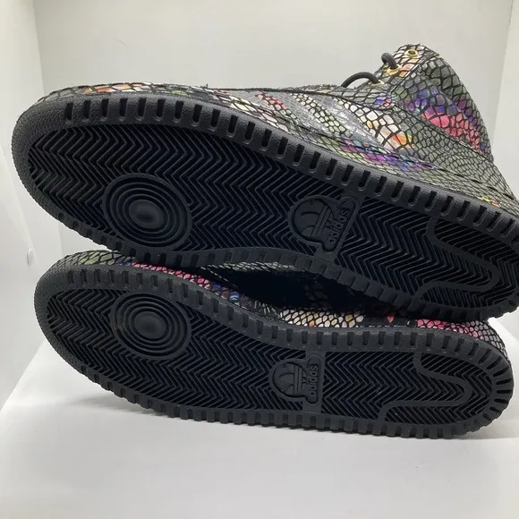 Adidas Top Ten Men 10 Black Floral Snakeskin Shoes Sneakers S84907