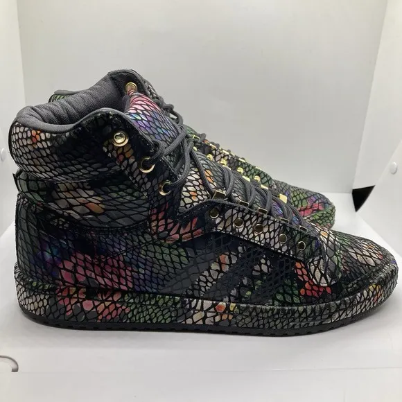 Adidas Top Ten Men 10 Black Floral Snakeskin Shoes Sneakers S84907