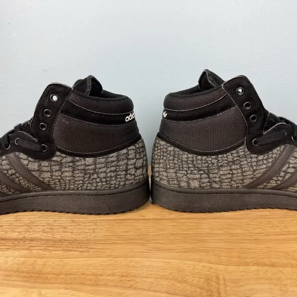 Adidas Top Ten Men's 12 Gray Snake Reptile Skin High Top Athletic Shoes Sneakers
