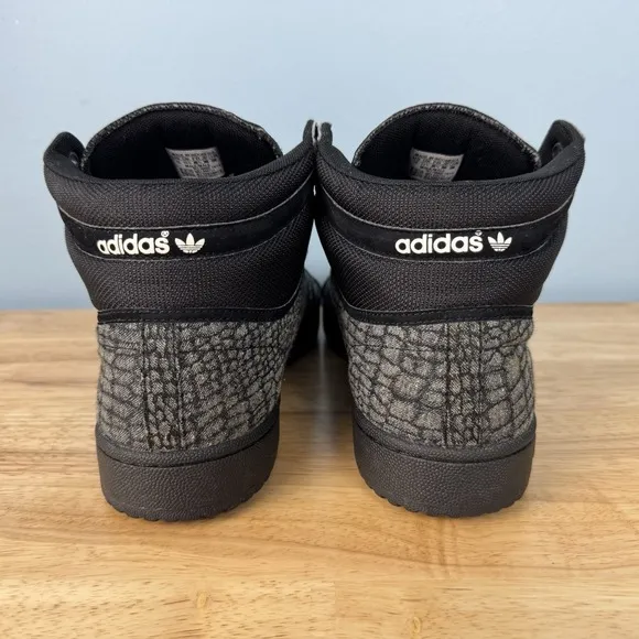 Adidas Top Ten Men's 12 Gray Snake Reptile Skin High Top Athletic Shoes Sneakers