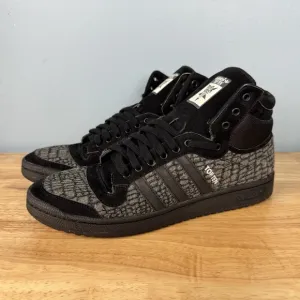 Adidas Top Ten Men's 12 Gray Snake Reptile Skin High Top Athletic Shoes Sneakers