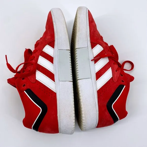 Adidas Tyshawn Jones Skateboarding Shoes Suede Sneakers Red White Stripes Size 8