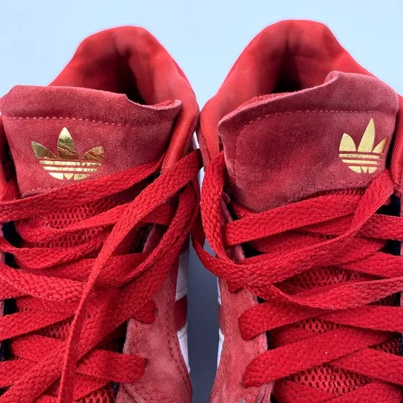 Adidas Tyshawn Jones Skateboarding Shoes Suede Sneakers Red White Stripes Size 8
