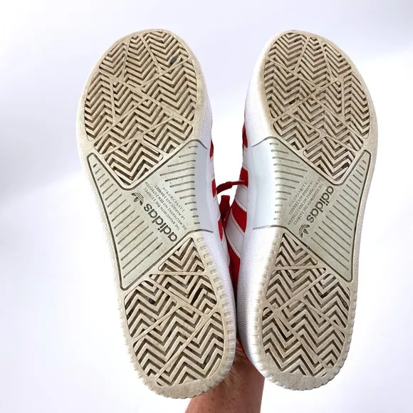 Adidas Tyshawn Jones Skateboarding Shoes Suede Sneakers Red White Stripes Size 8