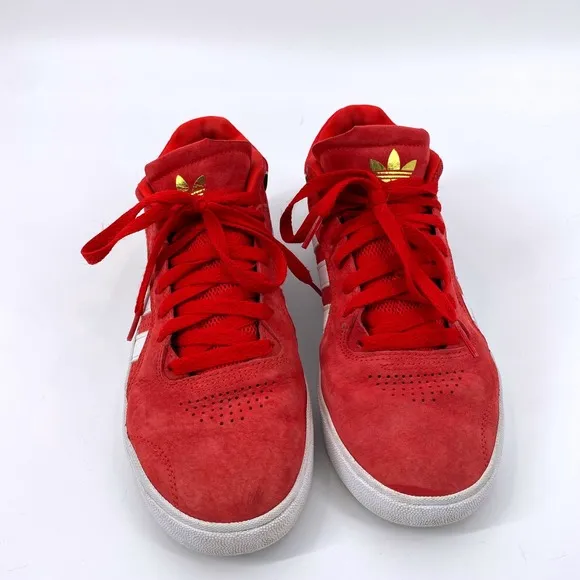 Adidas Tyshawn Jones Skateboarding Shoes Suede Sneakers Red White Stripes Size 8