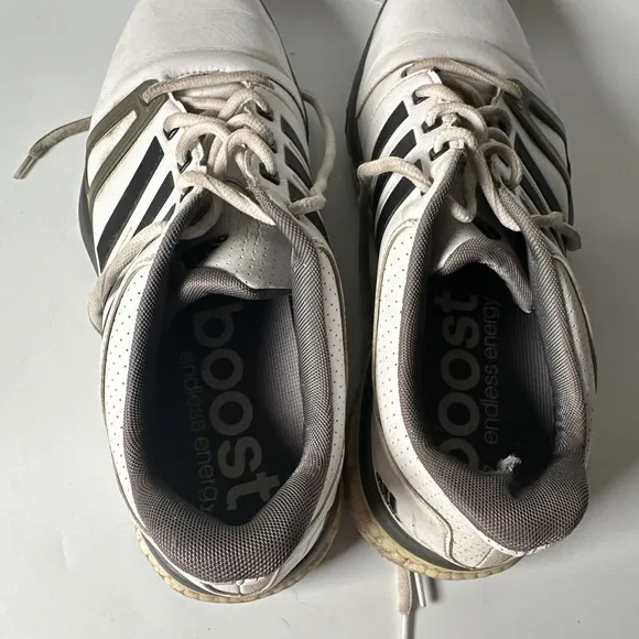 Adidas White Golf Shoes Leather White/Blue Style EVN 791001 Size 10.5