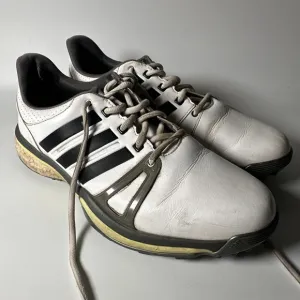 Adidas White Golf Shoes Leather White/Blue Style EVN 791001 Size 10.5