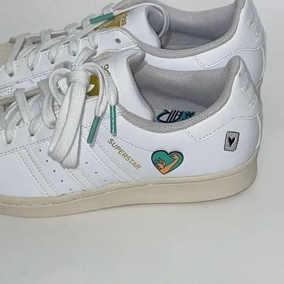 Adidas Women's White Superstar J GY7490 Lace Up Sneaker Shoes Size 5.5