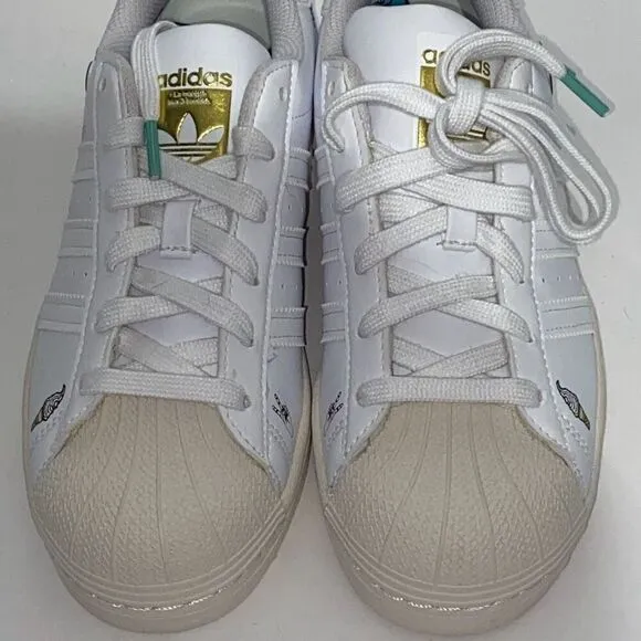 Adidas Women's White Superstar J GY7490 Lace Up Sneaker Shoes Size 5.5